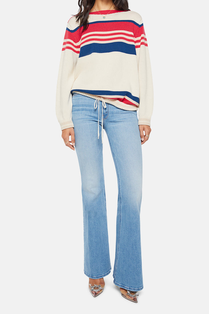 The L/S Skipper Ivory Red Multi Stripe
