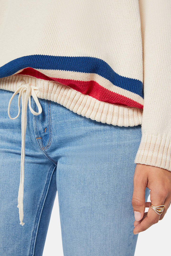 The L/S Skipper Ivory Red Multi Stripe