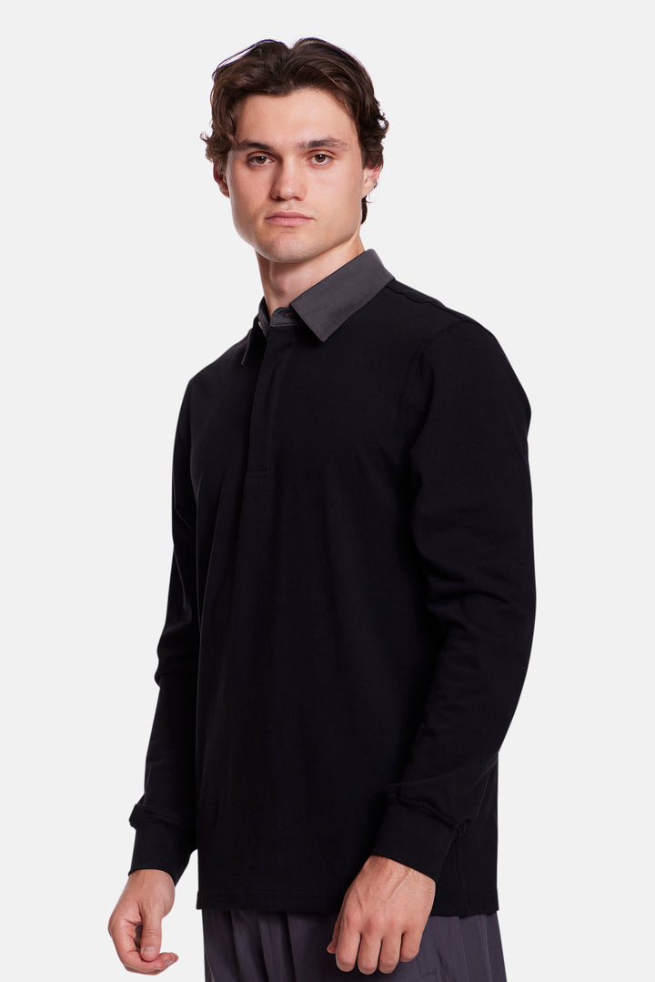 The Maseo Soft Rugby Black/Charcoal Collar