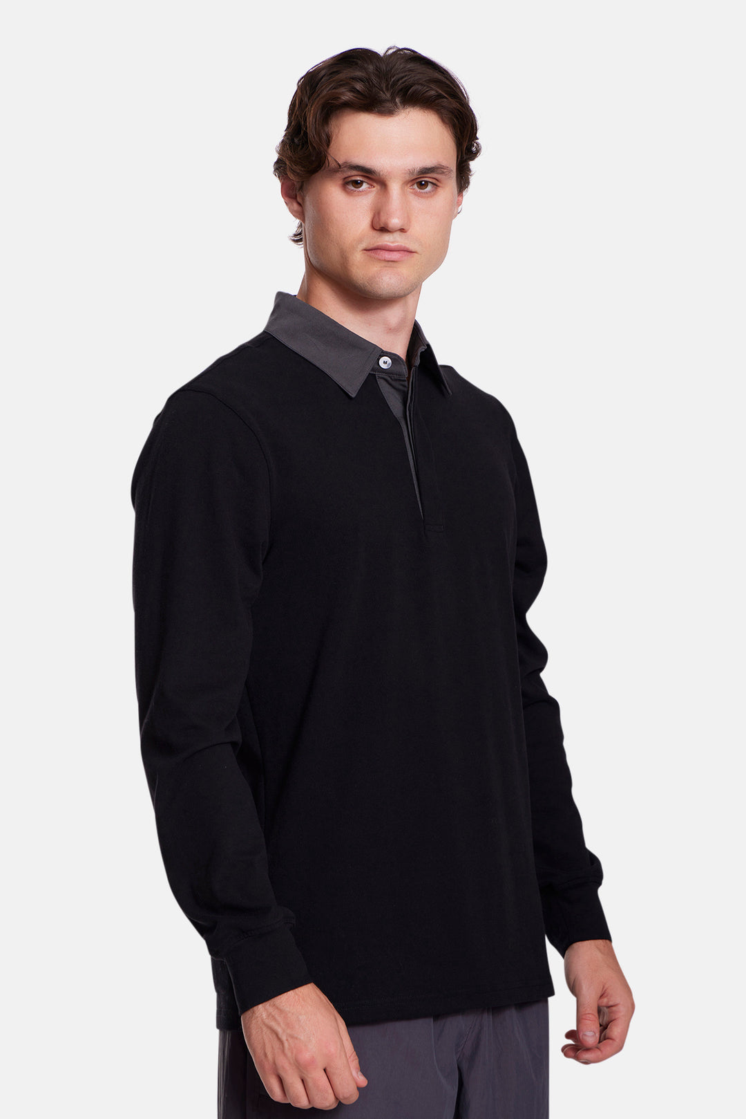 The Maseo Soft Rugby Black/Charcoal Collar