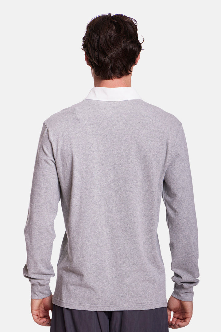 The Maseo Soft Rugby Heather Grey/White Collar
