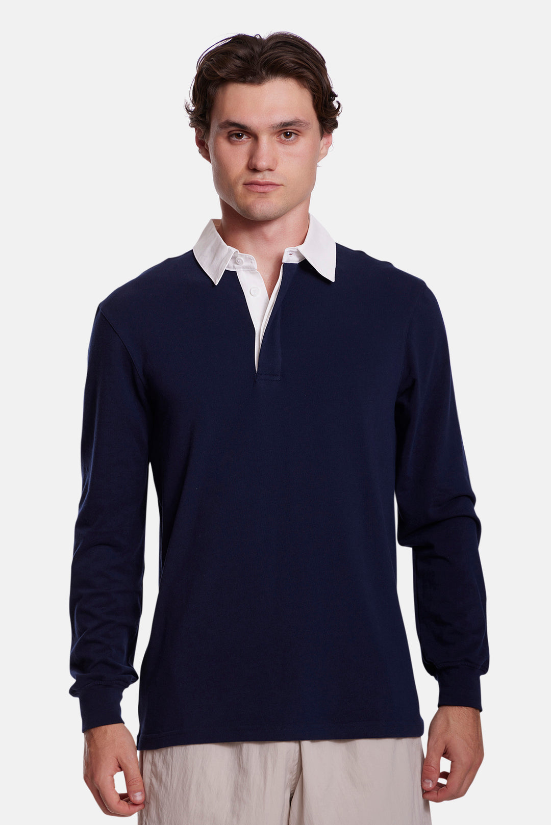 The Maseo Soft Rugby Navy/White Collar