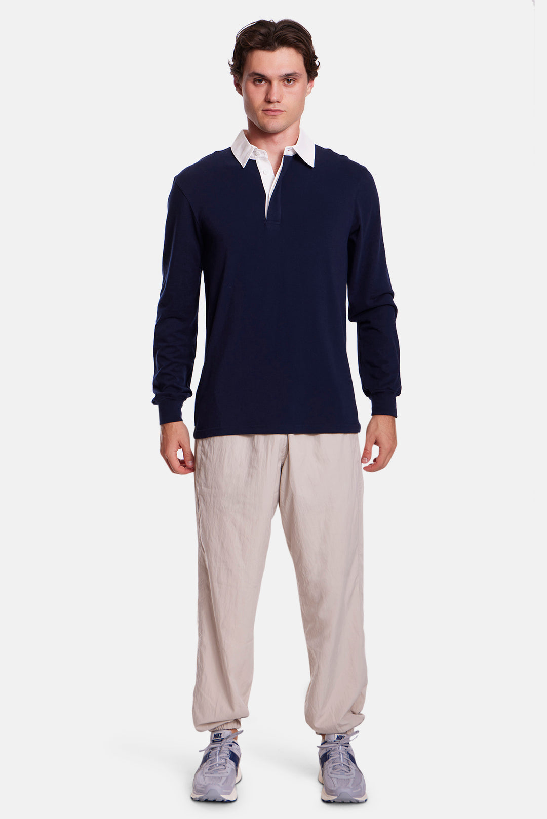 The Maseo Soft Rugby Navy/White Collar