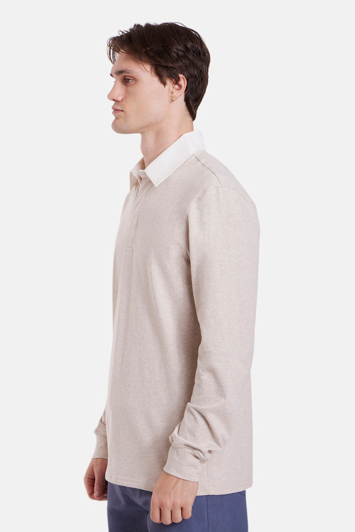 The Maseo Soft Rugby Oatmeal w/White Collar