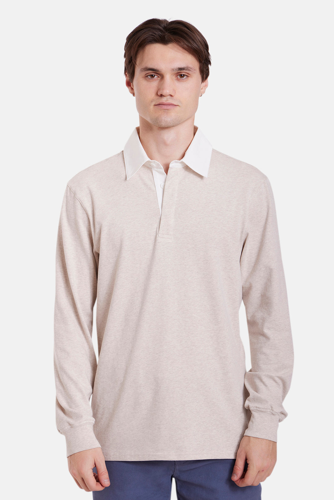 The Maseo Soft Rugby Oatmeal w/White Collar