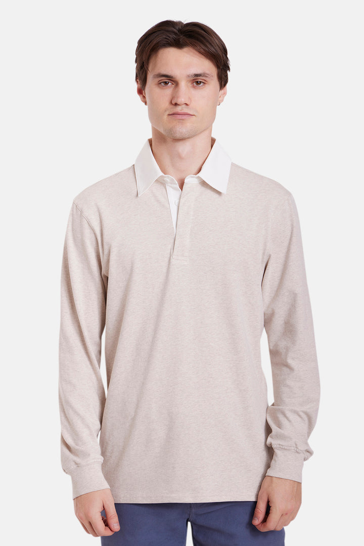 The Maseo Soft Rugby Oatmeal w/White Collar