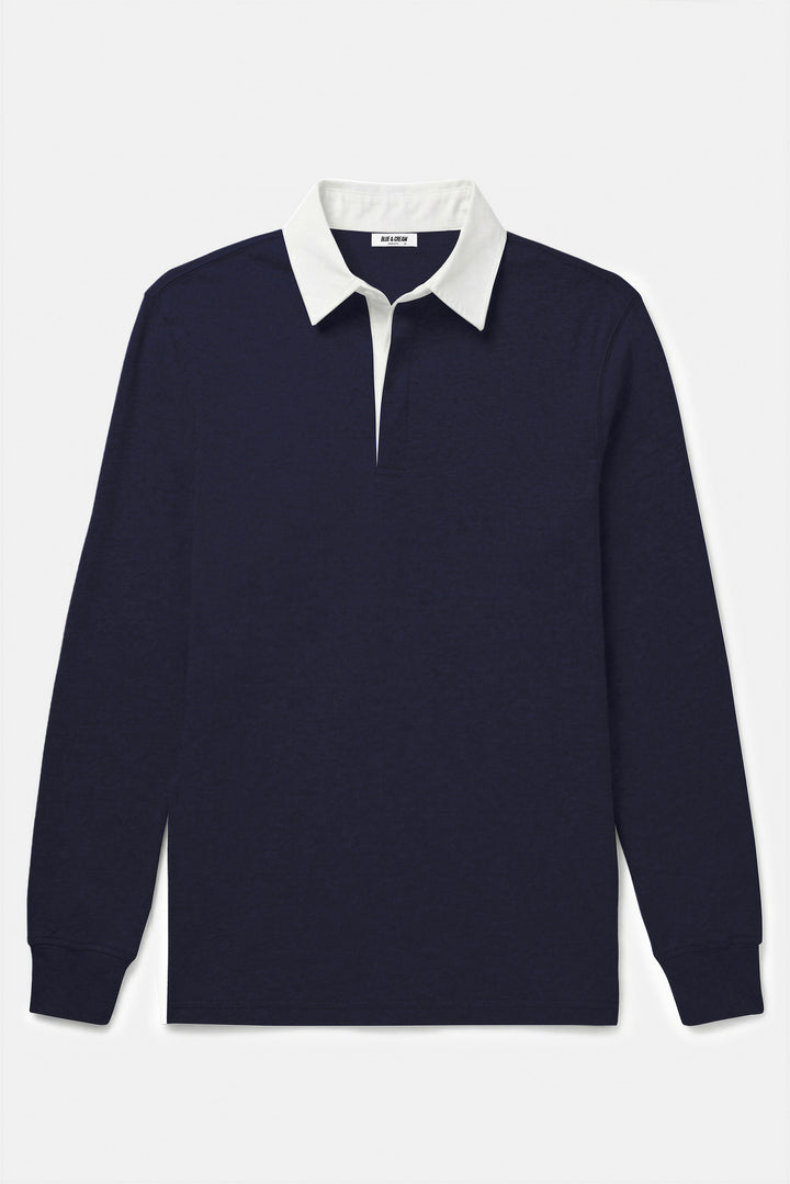 The Maseo Soft Rugby Navy/White Collar