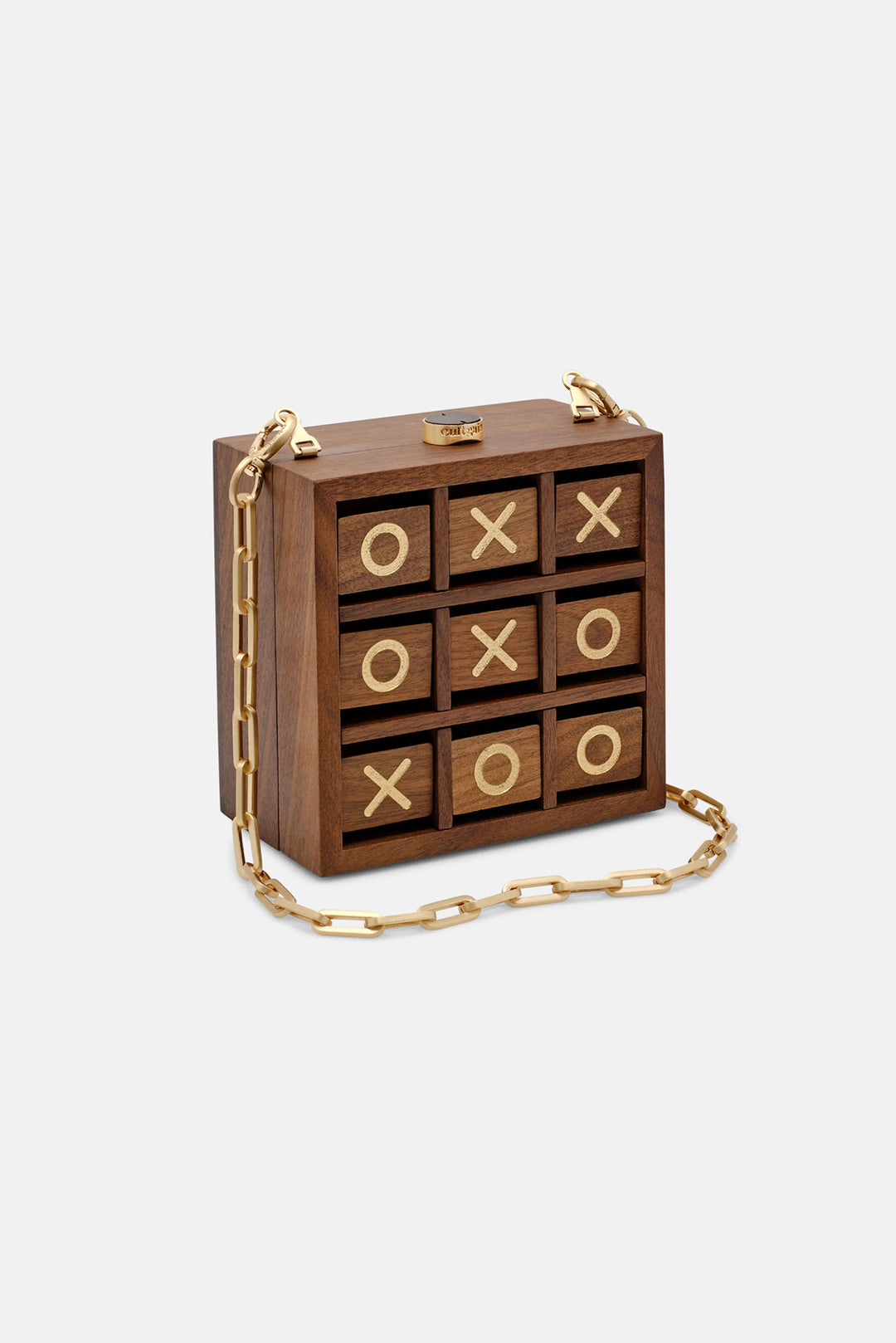 Tic Tac Toe Clutch Walnut