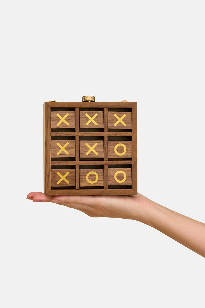 Tic Tac Toe Clutch Walnut