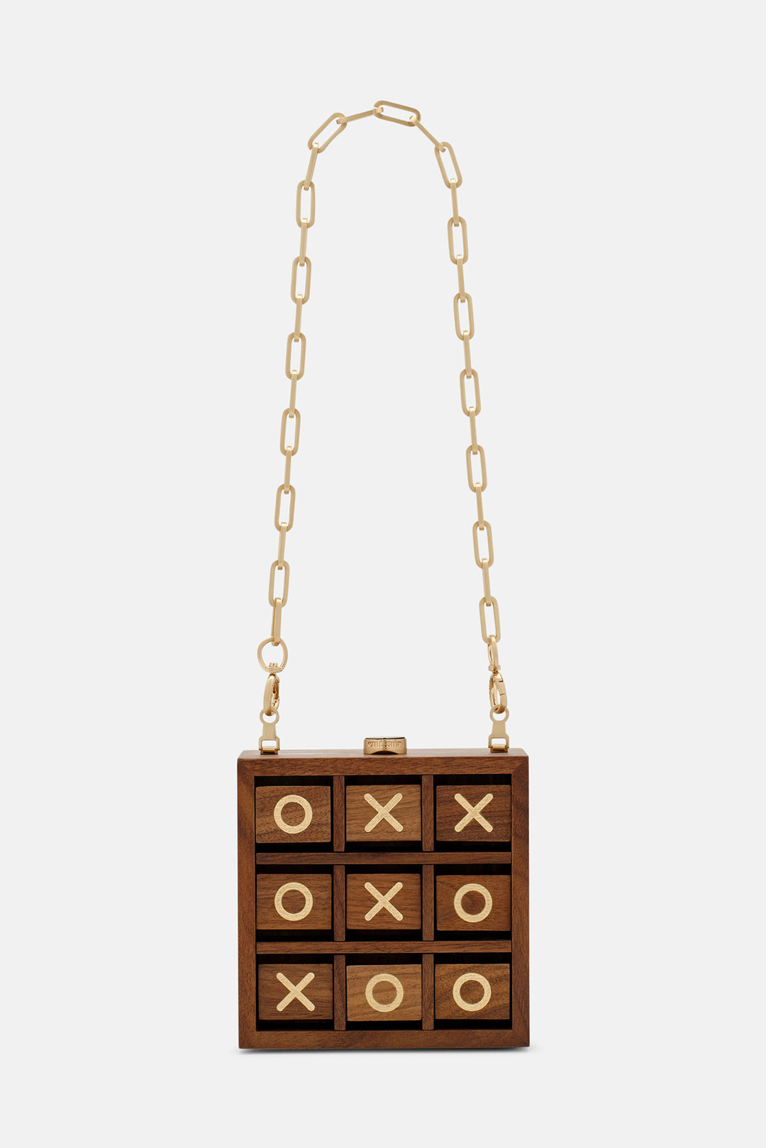Tic Tac Toe Clutch Walnut