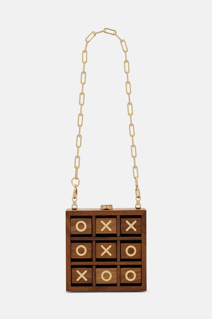 Tic Tac Toe Clutch Walnut