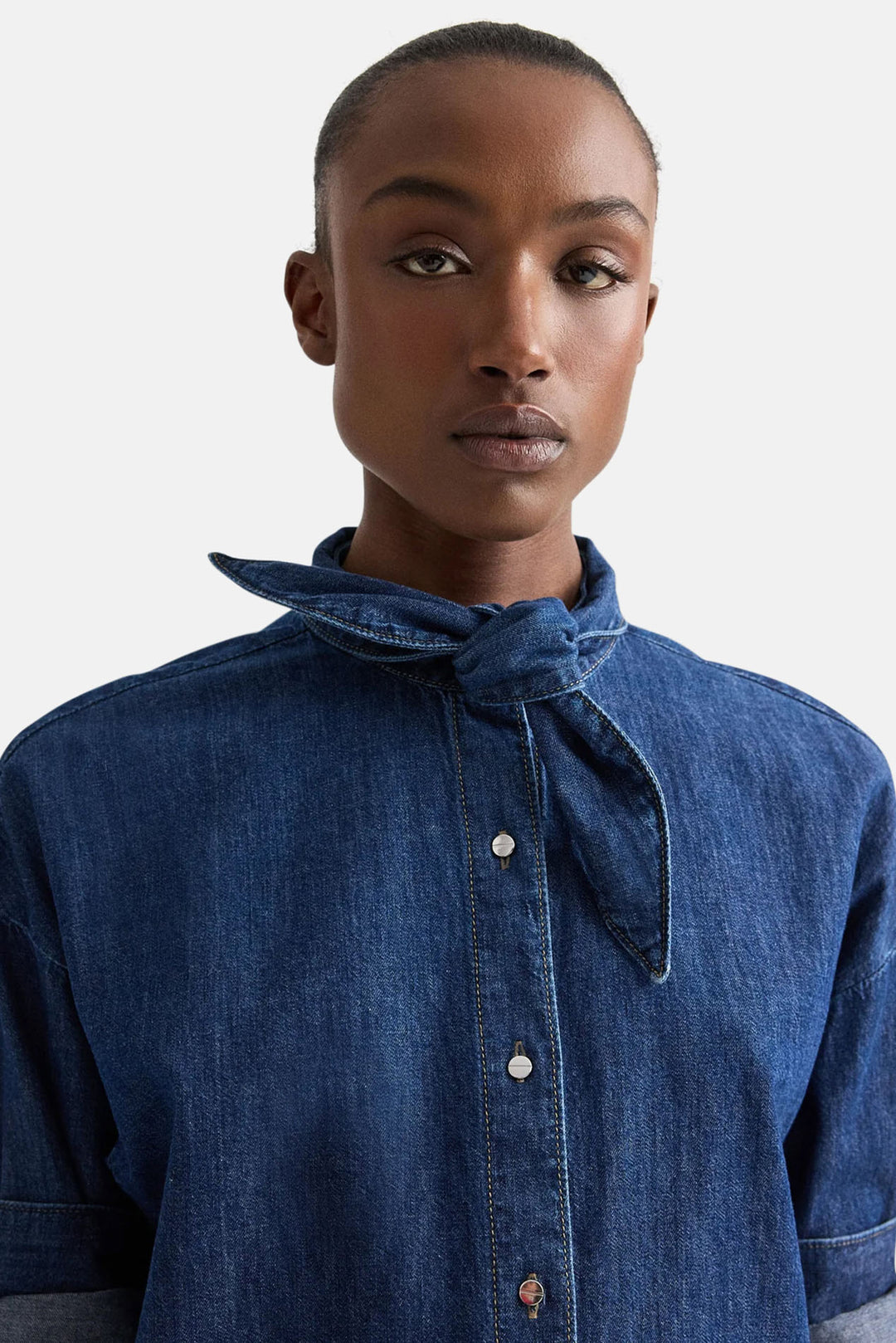 Tie One On Denim Shirt in Dark Stone