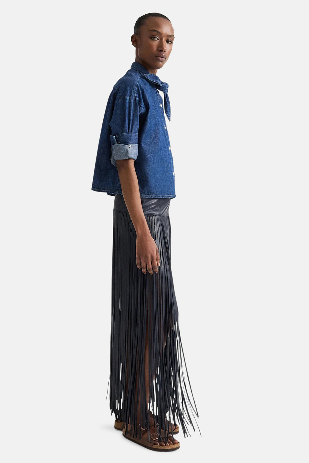 Tie One On Denim Shirt in Dark Stone