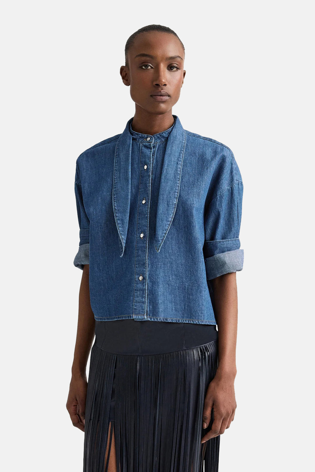 Tie One On Shirt in Denim Shirting Paris