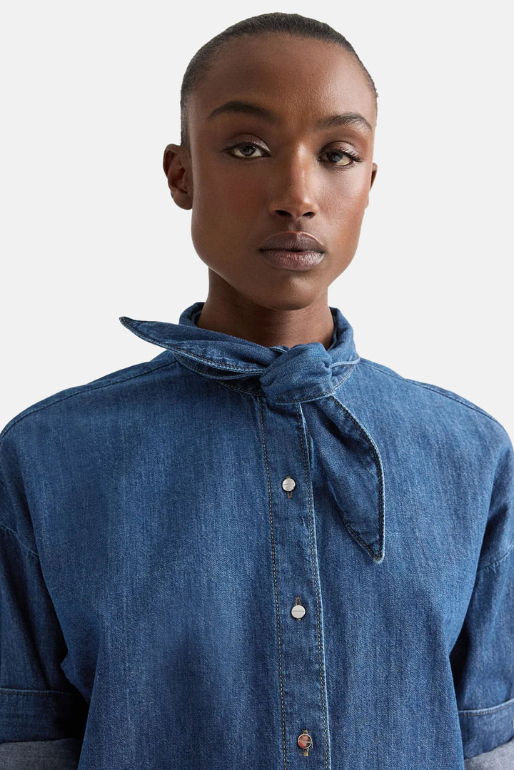 Tie One On Shirt in Denim Shirting Paris