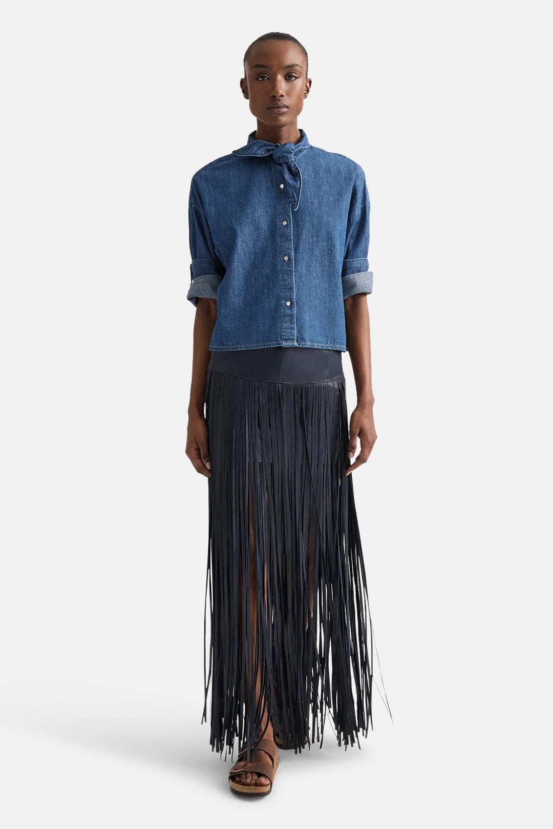 Tie One On Shirt in Denim Shirting Paris