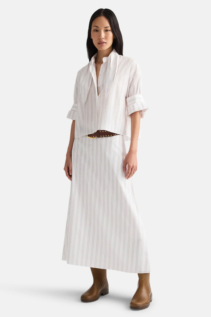 Tie One On Shirt in White/Wine