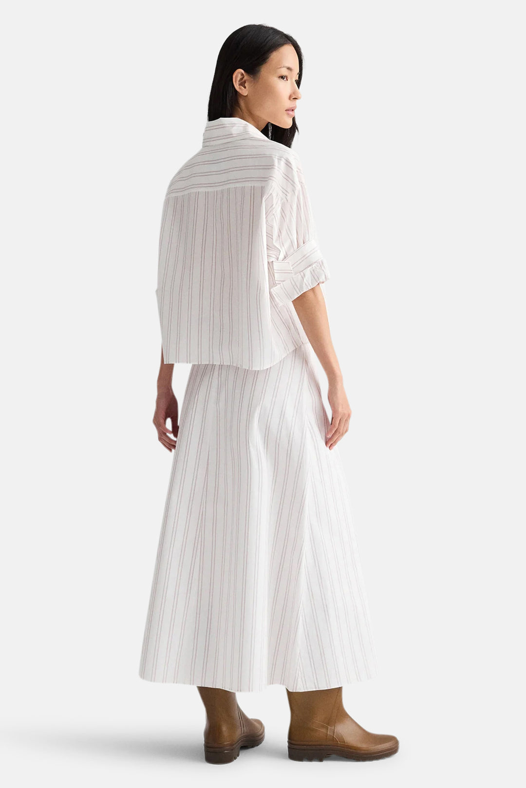 Tie One On Shirt in White/Wine