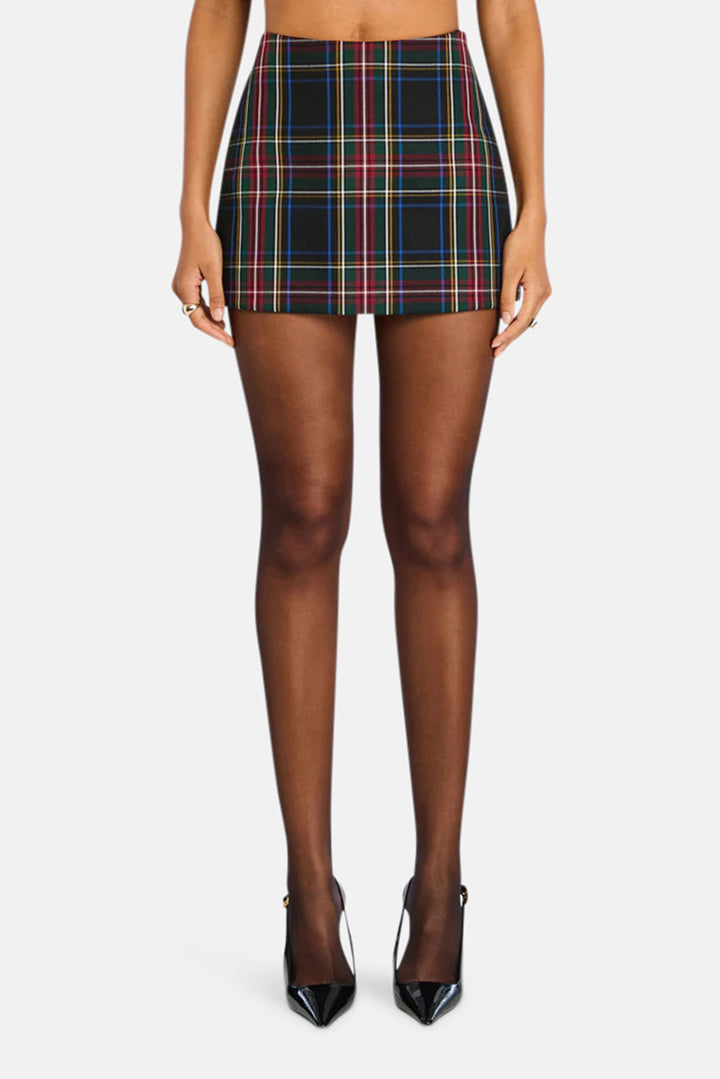 Tierra Skirt Black Tartan