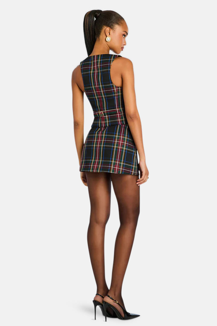 Tierra Skirt Black Tartan