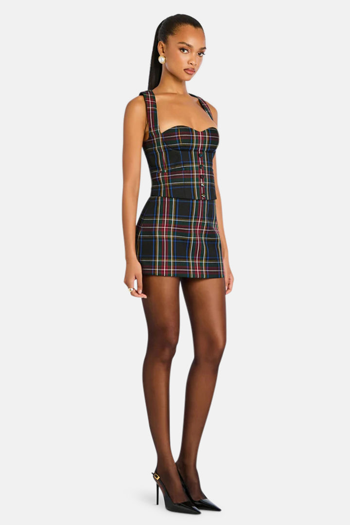 Tierra Skirt Black Tartan