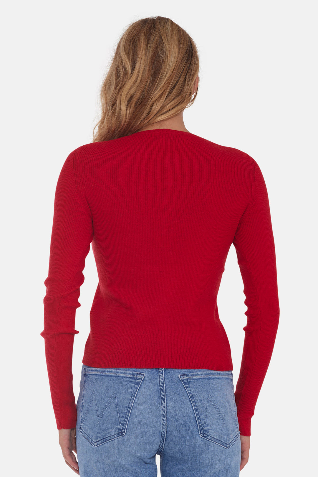 Sylvia Cashmere Henley Sweater Rouge