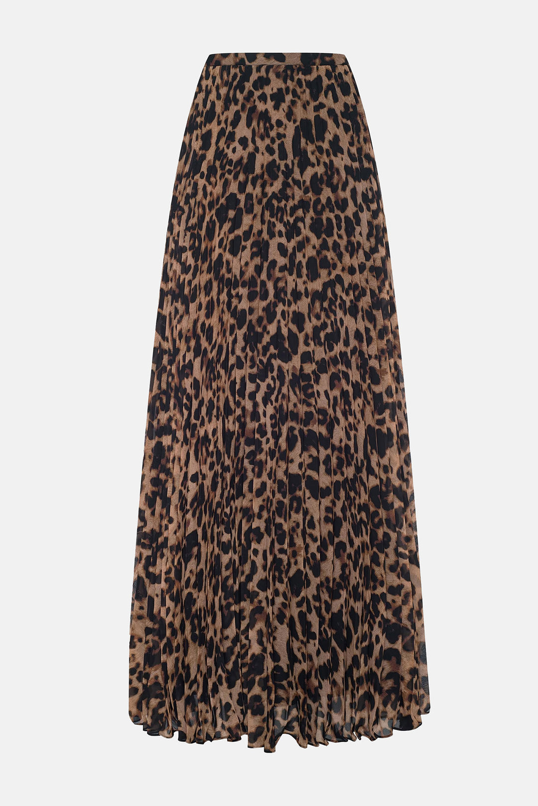 Torin Pleated Maxi Skirt Brown Multi Amur Leopard