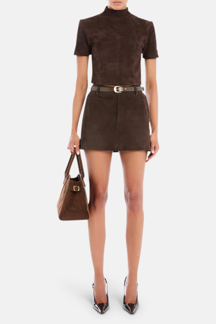 Torrance Suede Skirt Tobacco