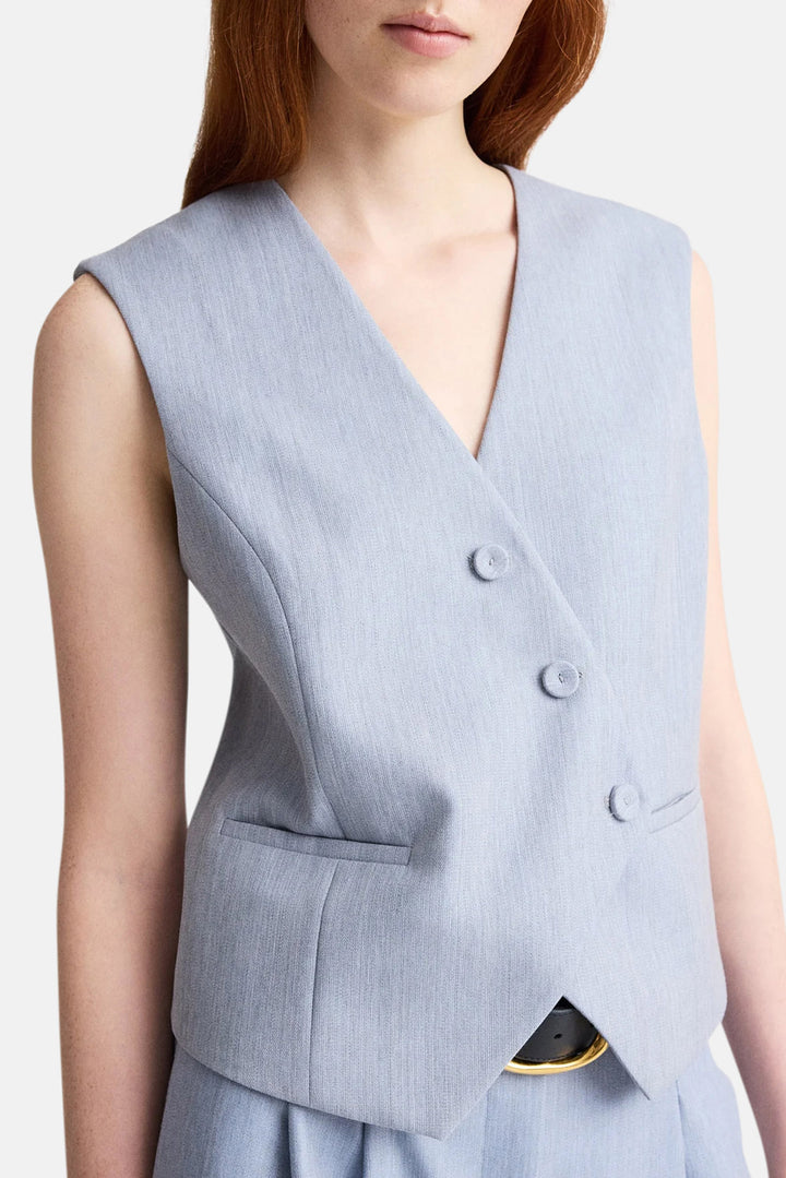 Tyler Wool Vest in Halogen Blue