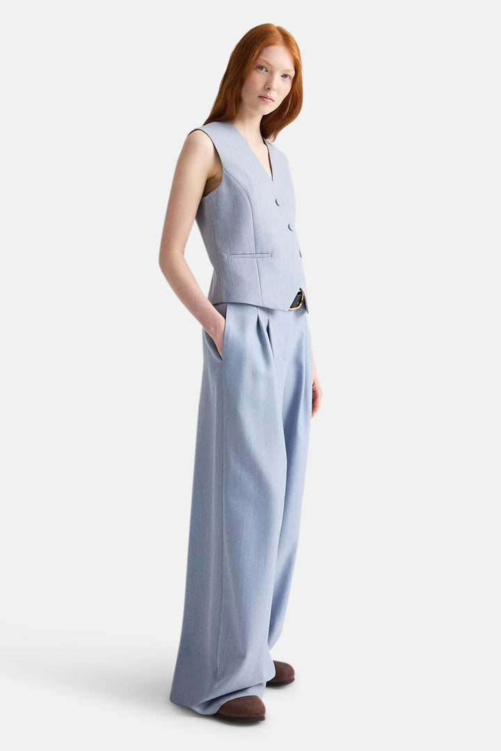 Tyler Wool Vest in Halogen Blue