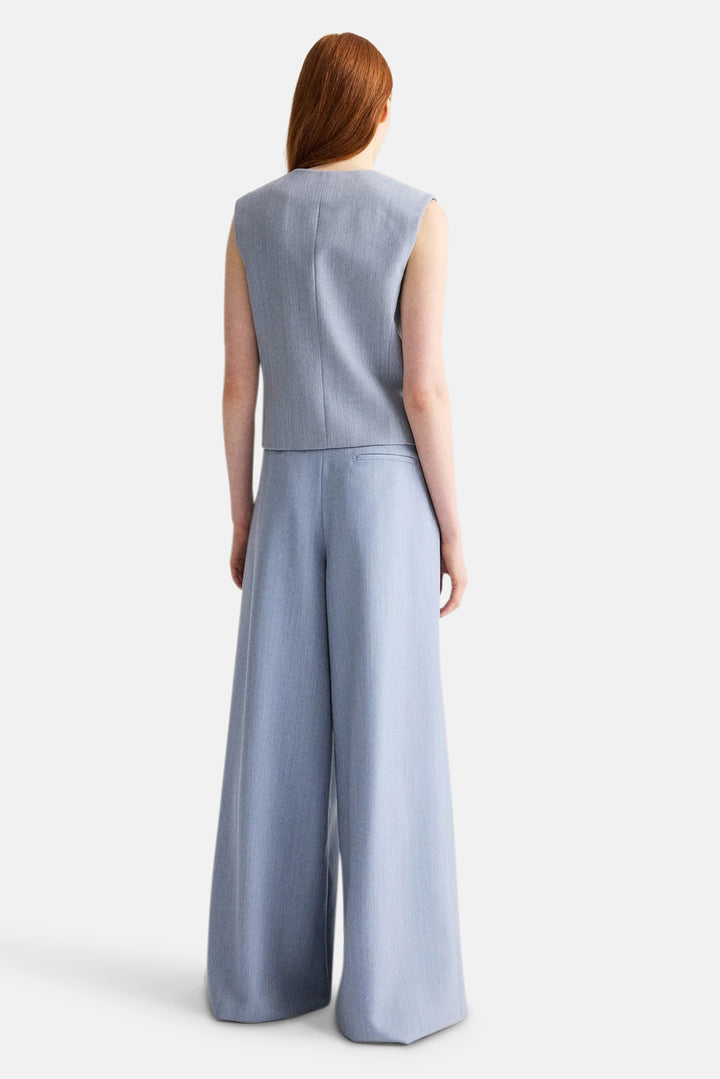 Tyler Wool Vest in Halogen Blue