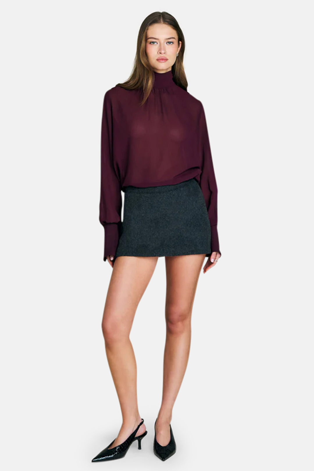 Usha Wool Skirt Dark Charcoal