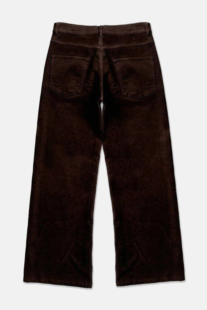 Velvet Wide Leg Trouser Dark Brown