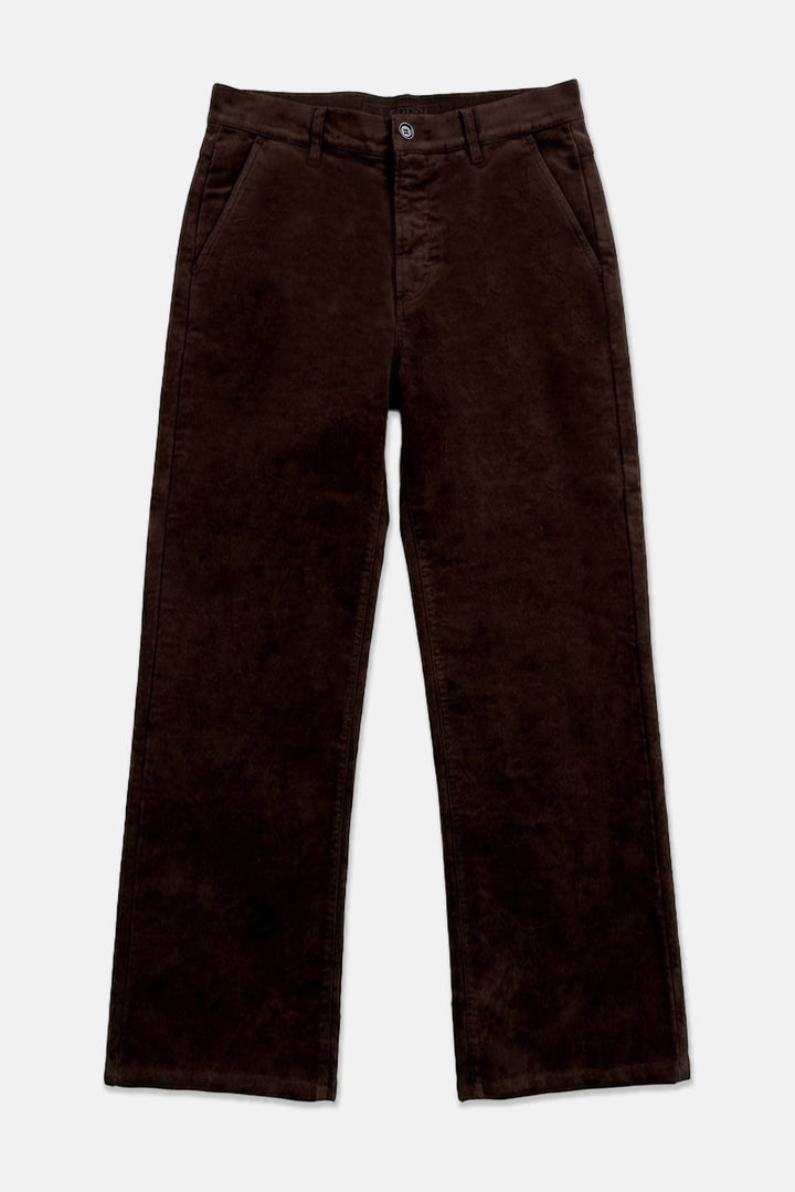Velvet Wide Leg Trouser Dark Brown