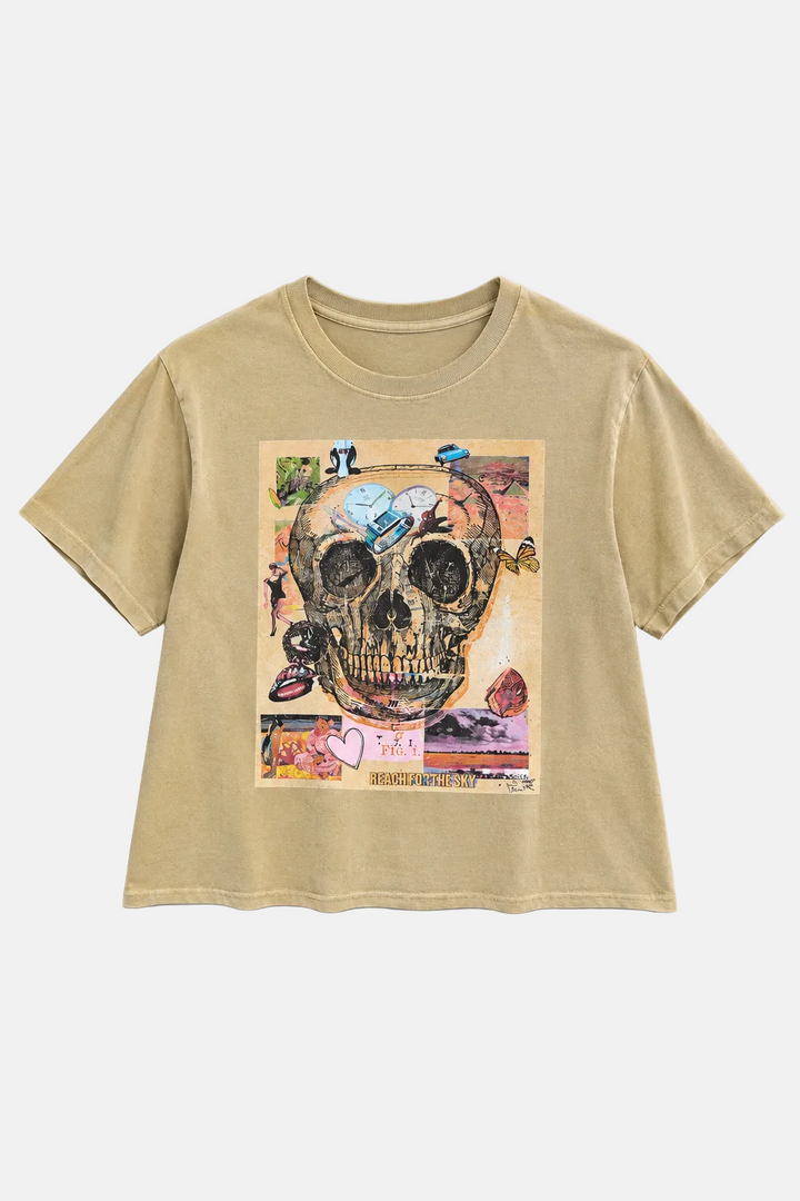 Peter Tunney Skull Tee Khaki