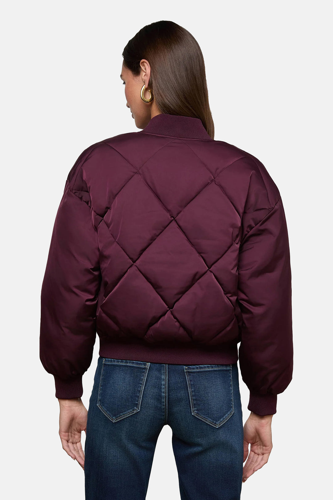 Violeta Reversible Puffer Wine/Herringbone