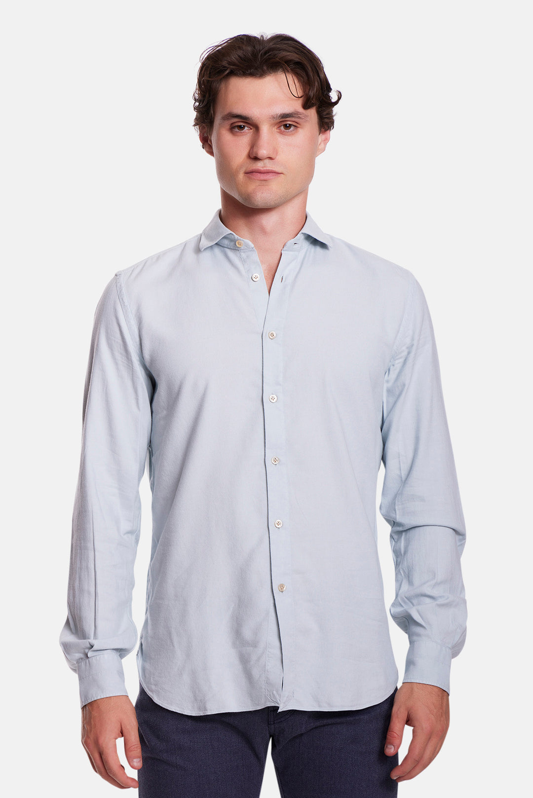 Viscose/Cotton French Collar Shirt Powder Blue