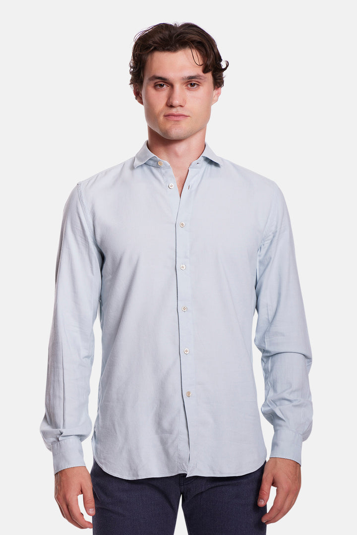 Viscose/Cotton French Collar Shirt Powder Blue