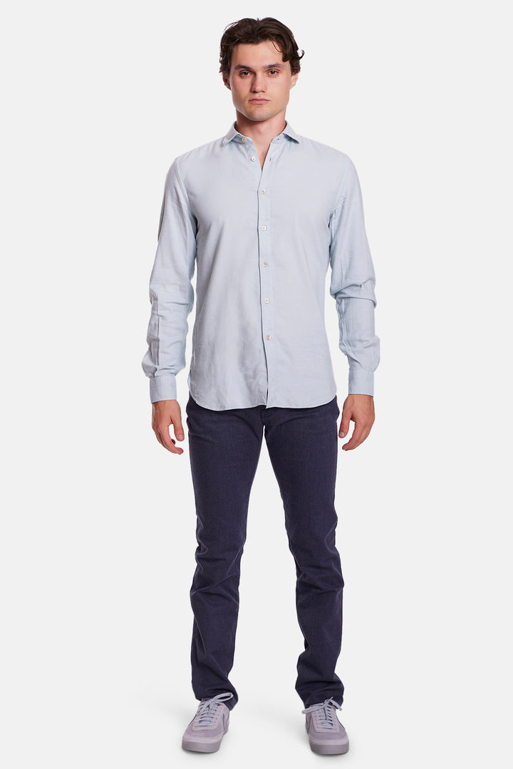 Viscose/Cotton French Collar Shirt Powder Blue