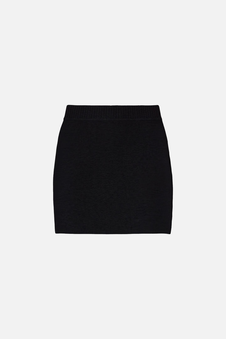 Jane Cashmere Mini Skirt Black