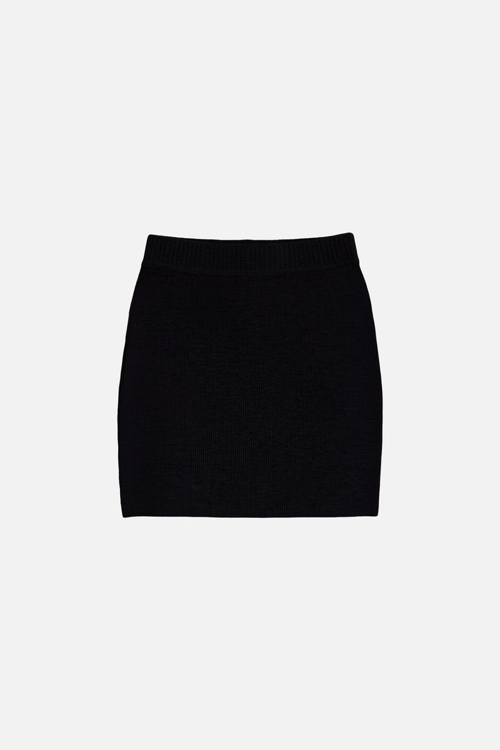 Jane Cashmere Mini Skirt Black