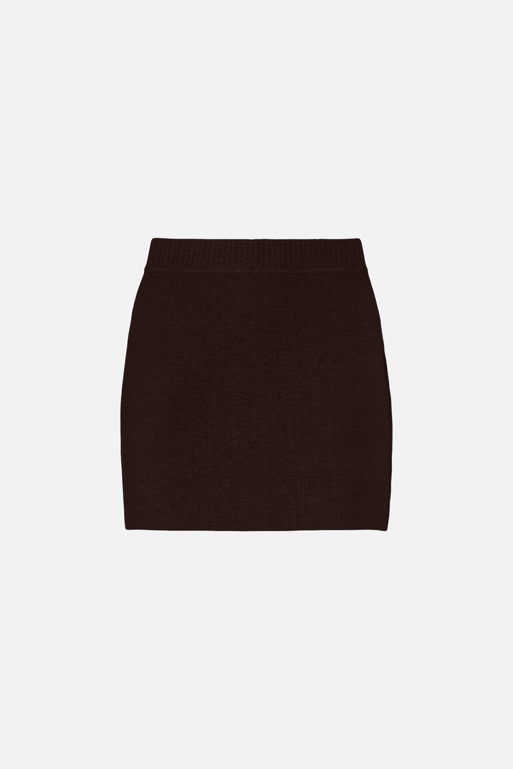 Jane Cashmere Mini Skirt Brown