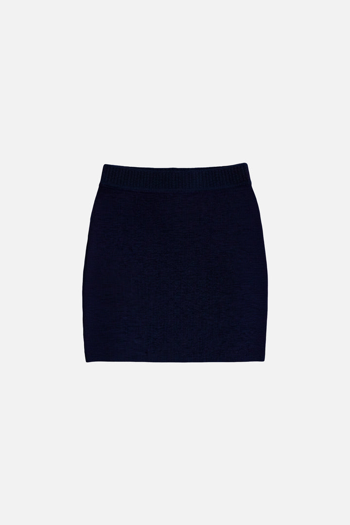 Jane Cashmere Mini Skirt Navy