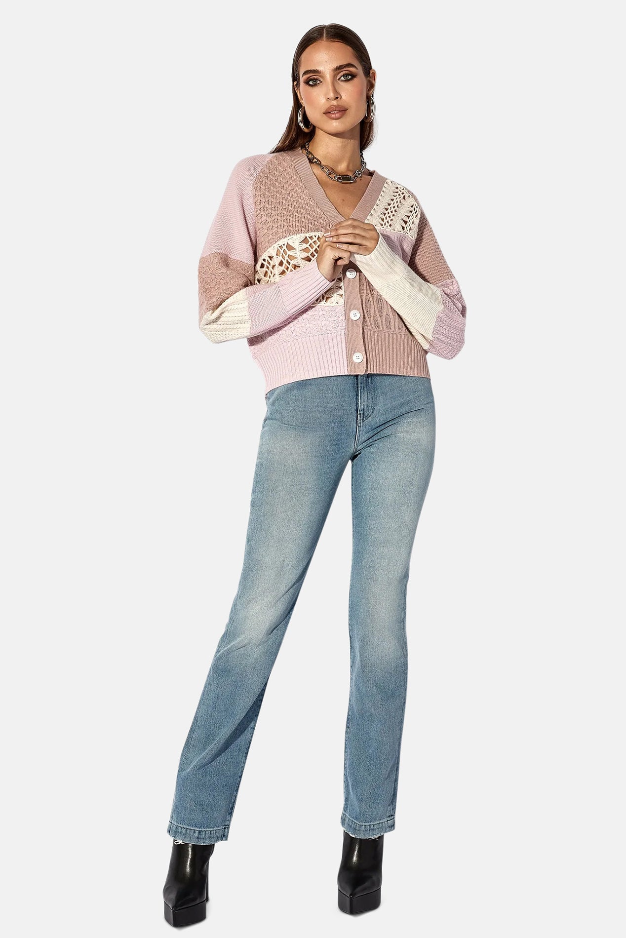 Patchwork Cardigan Desert Rose Pink Multi – blueandcream