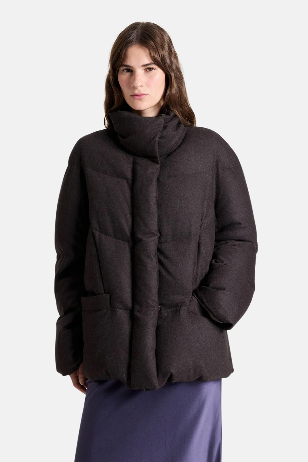 Warm Enough Jacket in Wool Dark Chocolate