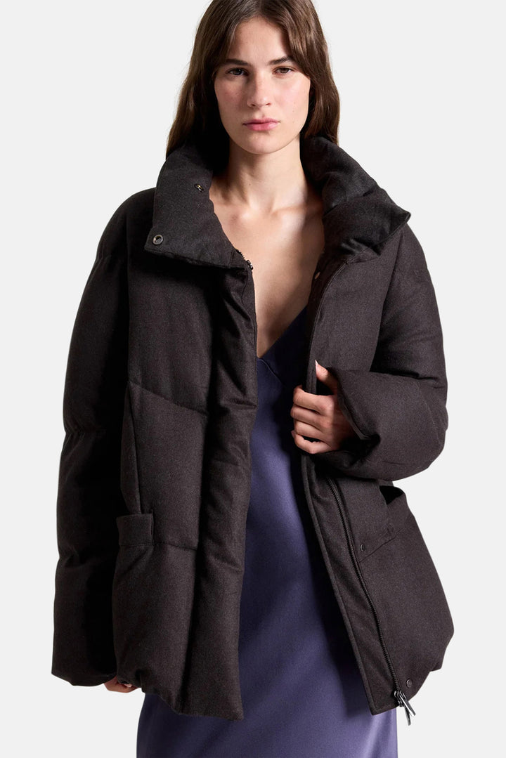 Warm Enough Jacket in Wool Dark Chocolate