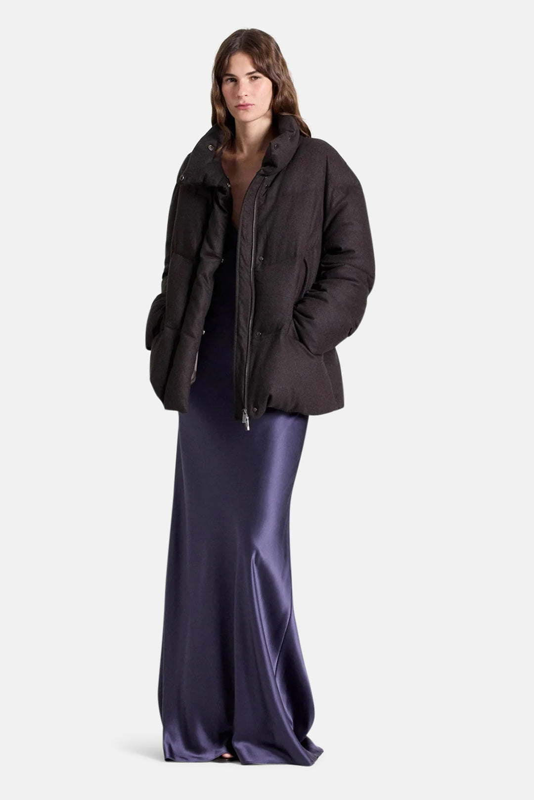 Warm Enough Jacket in Wool Dark Chocolate