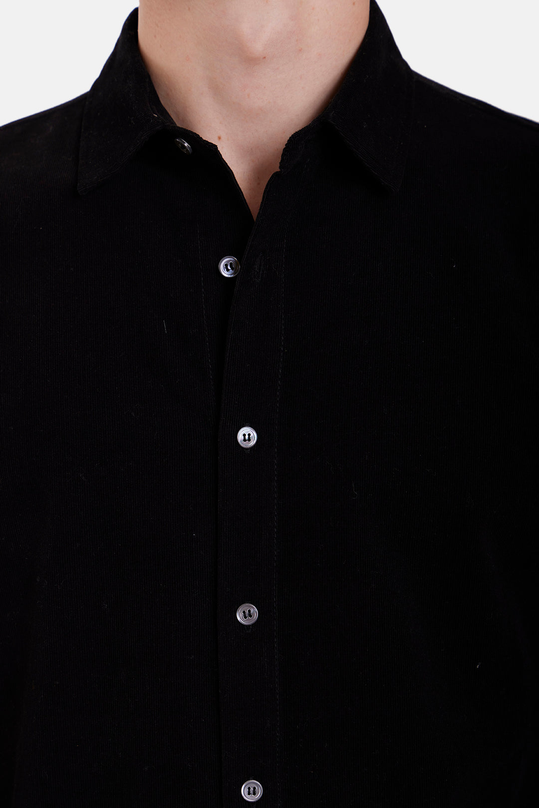 Warren Fine Cord Shirt Black