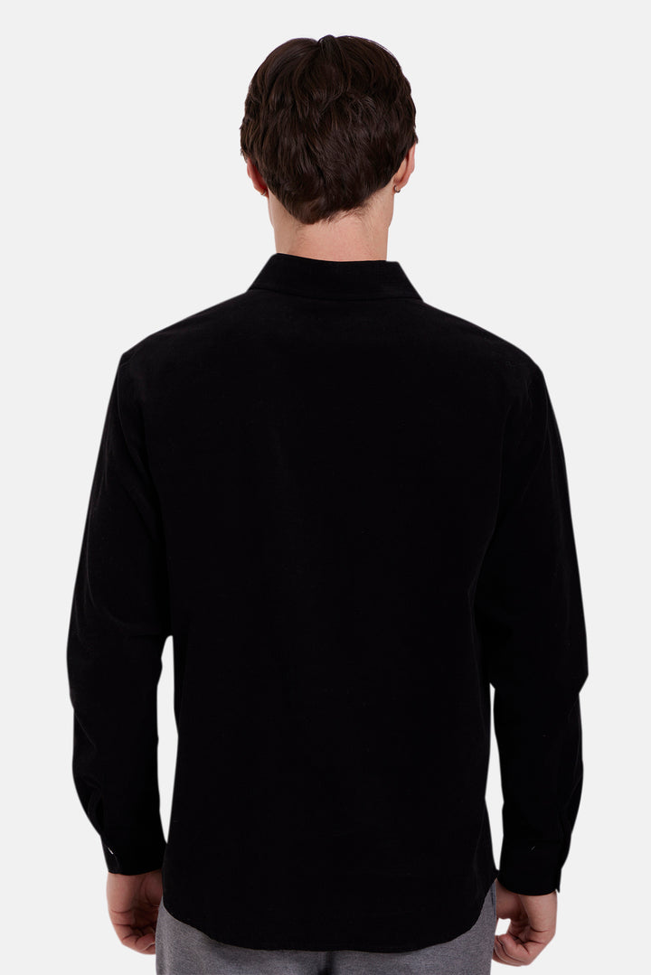 Warren Fine Cord Shirt Black