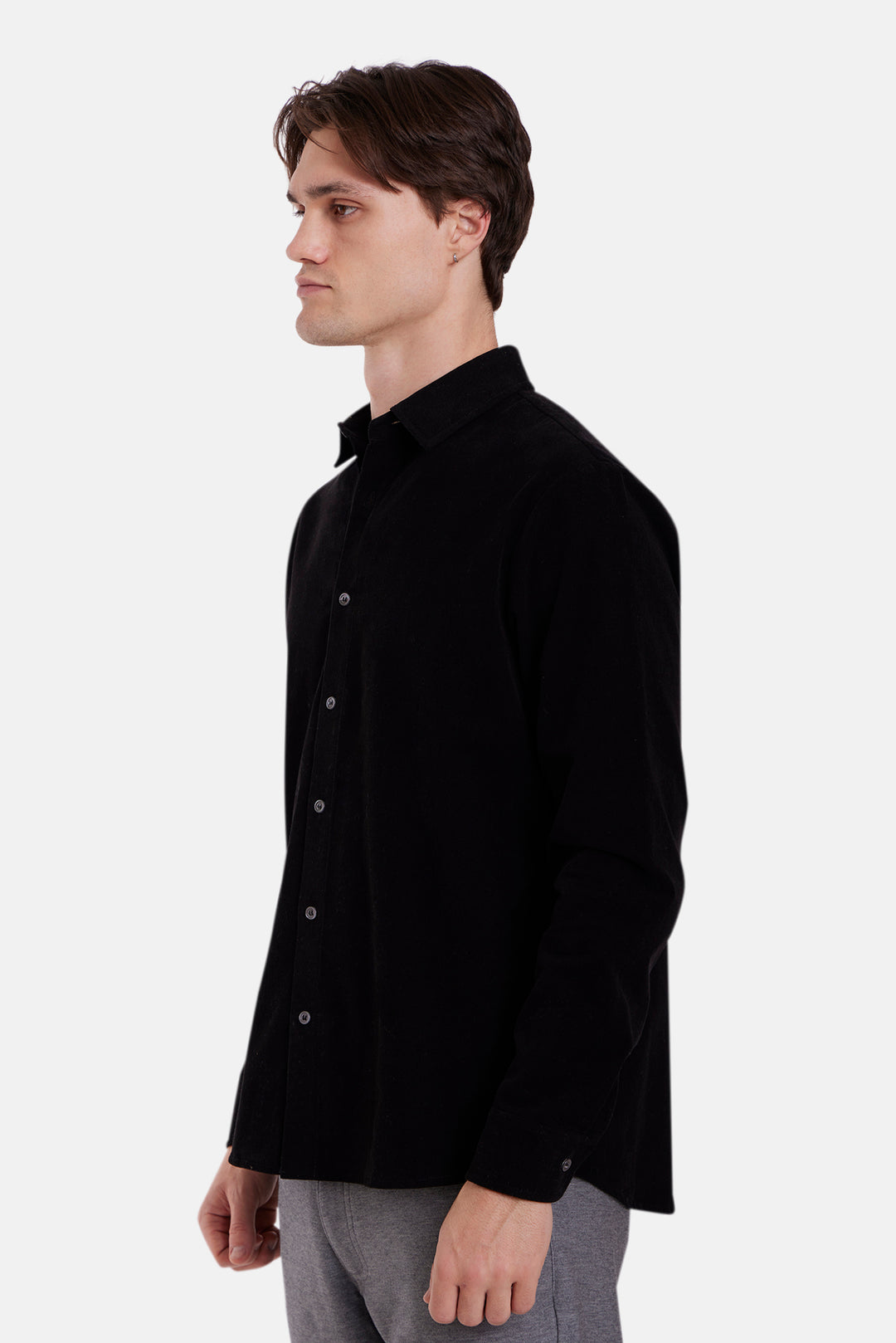 Warren Fine Cord Shirt Black